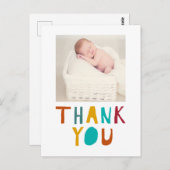 Leuke pasgeboren baby shower Dank u kleurrijke fot Briefkaart (Voorkant / Achterkant)