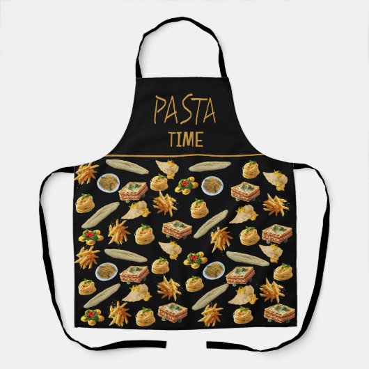 Leuke Pasta Variety Patroon Klaar om te Personalis Schort (Voorkant)