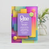 Leuke Pastel 1e Verjaardagsfeestje Kaart (Staand voorkant)