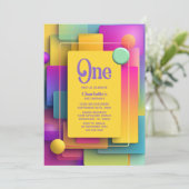 Leuke Pastel 1e Verjaardagsfeestje Kaart (Staand voorkant)
