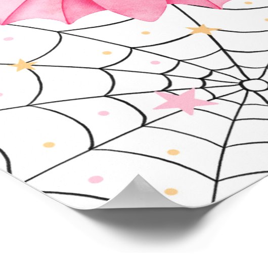 Leuke Pastel Bats en Spiderwebs Halloween Poster (Hoek)