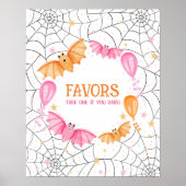Leuke Pastel Bats en Spiderwebs Halloween Poster (Voorkant)