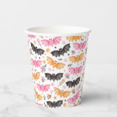 Leuke Pastel Bats Halloween Papieren Bekers (Voorkant)