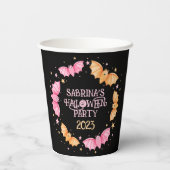 Leuke Pastel Bats Halloween Papieren Bekers (Achterkant)
