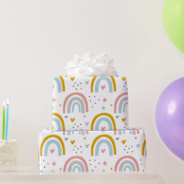 Leuke Pastel Blauw Blush Blauwgroen Boho Regenboog Cadeaupapier