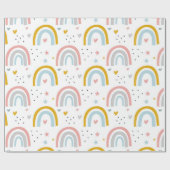 Leuke Pastel Blauw Blush Blauwgroen Boho Regenboog Cadeaupapier (Vlak)