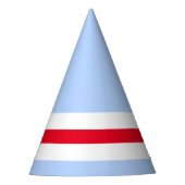 Leuke Pastel Blauw Helder Rood Wit Racing Stripes Feesthoedjes (Voorkant)