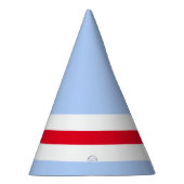 Leuke Pastel Blauw Helder Rood Wit Racing Stripes Feesthoedjes (Rechts)