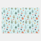 Leuke Pastel Blauw Minimal Kerstboom Licht Inpakpapier Vel (Voorkant)