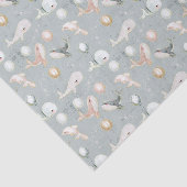 Leuke Pastel Blauw Roze Grijze Walvis Dolfijn Ball Tissuepapier (Detail)