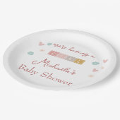 Leuke Pastel Blocks Meisje Baby shower Papieren Bordje (Gekanteld)