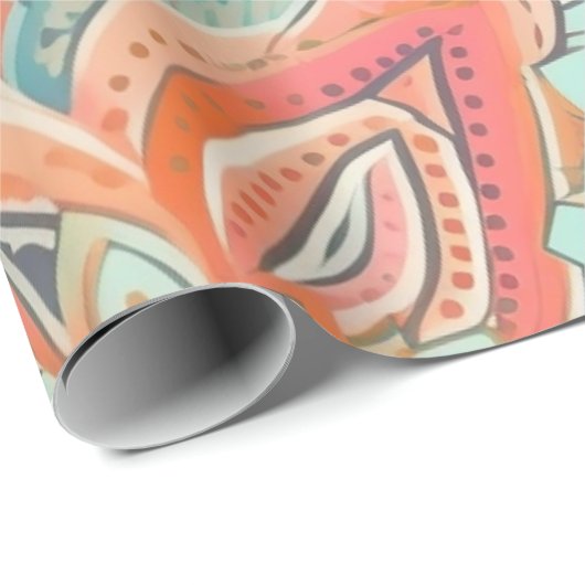 Leuke Pastel Boho Chic Cadeaupapier (Rol Hoek)