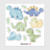 Leuke Pastel Dinosaurussen Waterverf Dino Sticker (Vel)