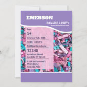 Leuke Pastel Gekleurde Bouwstenen Verjaardag Kaart (Voorkant)