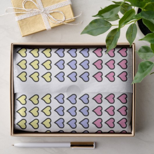 Leuke Pastel Harten Tissuepapier (Geschenk)