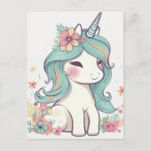 Leuke Pastel Kawaii Eenhoorn Briefkaart (Voorkant)