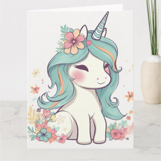 Leuke Pastel Kawaii Eenhoorn Kaart