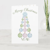 Leuke pastel kerstboomornamenten op maat kaart (Voorkant)