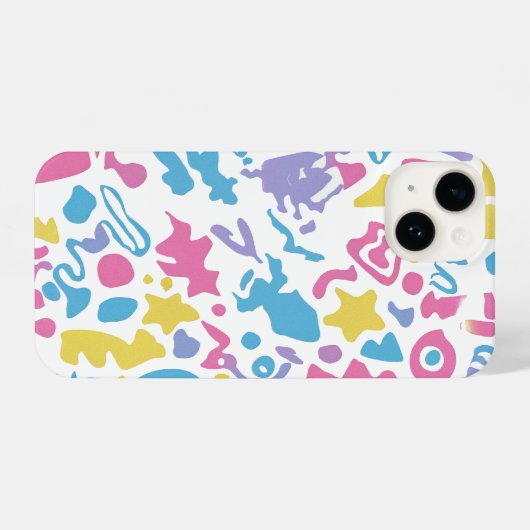 Leuke pastel kleurrijke levendige vormen iPhone hoesje (Achterkant horizontaal)