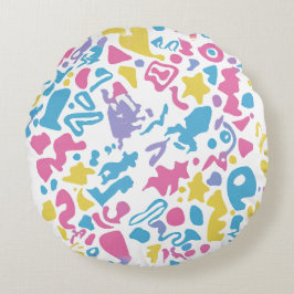 Leuke pastel kleurrijke levendige vormen rond kussen