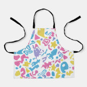 Leuke pastel kleurrijke levendige vormen schort (Voorkant)
