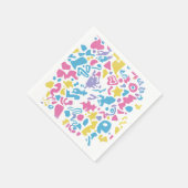 Leuke pastel kleurrijke levendige vormen servet (Hoek)