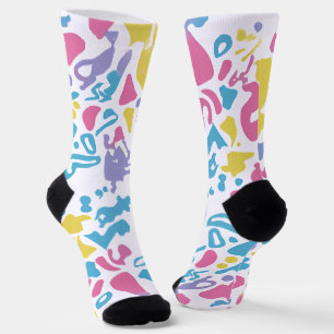 Leuke pastel kleurrijke levendige vormen sokken