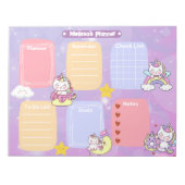 Leuke Pastel Magische Eenhoorn Sparkling Star Plan Notitieblok (Voorkant)