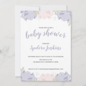 Leuke Pastel Pioenrozen Baby shower Party Kaart (Voorkant)