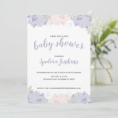 Leuke Pastel Pioenrozen Baby shower Party Kaart (Staand voorkant)