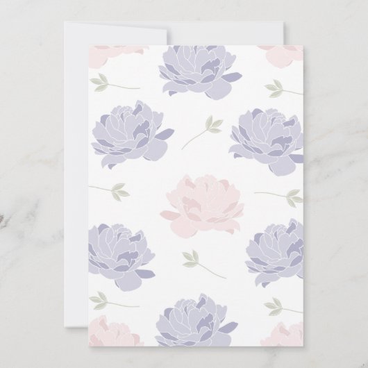 Leuke Pastel Pioenrozen Baby shower Party Kaart (Achterkant)