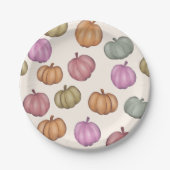 Leuke Pastel Pompoen Pastel Patroon Party Papieren Bordje (Voorkant)