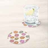Leuke Pastel Pompoen Pastel Patroon Party Ronde Kartonnen Onderzetter (Insitu)