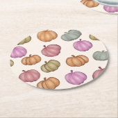 Leuke Pastel Pompoen Pastel Patroon Party Ronde Kartonnen Onderzetter (Gebogen)