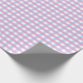 Leuke Pastel Roze Blauw Gingham Check Cadeaupapier (Hoek)