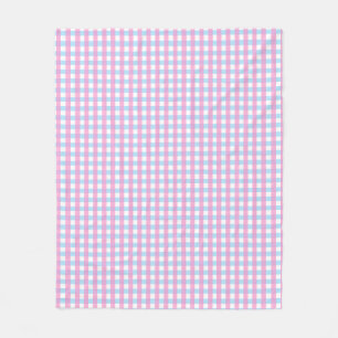 Leuke Pastel Roze Blauw Gingham Check Fleece Deken