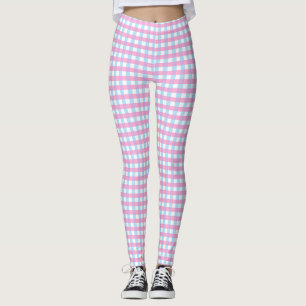 Leuke Pastel Roze Blauw Gingham Check Leggings