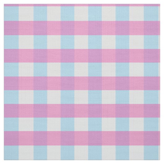 Leuke Pastel Roze Blauw Gingham Check Stof (Swatch)