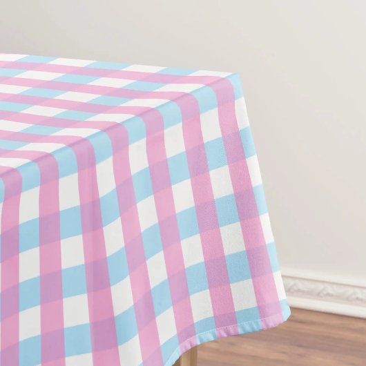Leuke Pastel Roze Blauw Gingham Check Tafelkleed