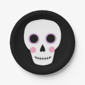 Leuke Pastel schedel Halloween Verjaardagspapier B Papieren Bordje (Voorkant)