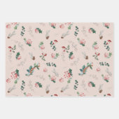 Leuke pastel tinten botanische vakantie inpakpapier vel (Voorkant 3)