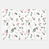 Leuke pastel tinten botanische vakantie inpakpapier vel (Voorkant)