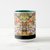 Leuke Pastel Tones Floral Design Doodle Style Mok (Midden)