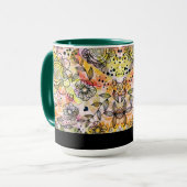 Leuke Pastel Tones Floral Design Doodle Style Mok (Voorkant links)