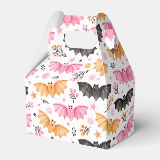 Leuke Pastel Vleermuizen Halloween en Bloemen Bedankdoosjes (Achterkant)