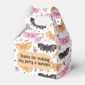 Leuke Pastel Vleermuizen Halloween en Bloemen Bedankdoosjes (Voorkant Zijde)