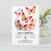 Leuke Pastel Vlinder Meisje Verjaardag Kaart (Staand voorkant)