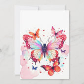 Leuke Pastel Vlinder Meisje Verjaardag Kaart (Achterkant)