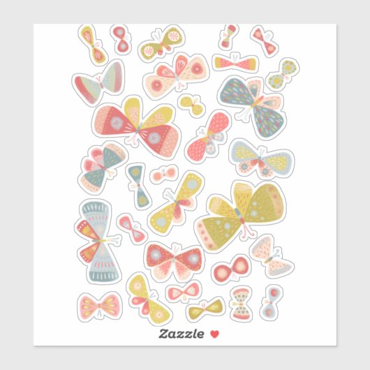 Leuke Pastel Vlinders Sticker (Vel)