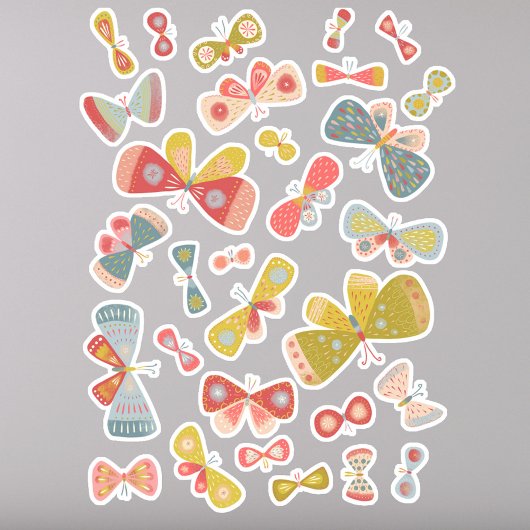 Leuke Pastel Vlinders Sticker
